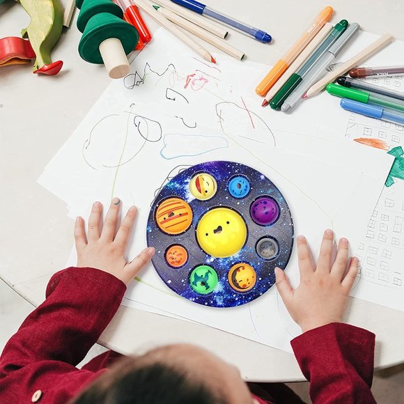 2 Pieces Planet Pop It Simple Dimple Fidgets Toy - Picture 3 of 5